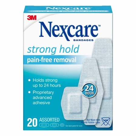 Nexcare Sensitive Skin Adhesive Strip 7/8 X 1-1/4 In., 1-1/8 X 3 In., 15/16 X 1 - 1/8 In. SiliconeWhite Sterile, 480PK SSB-20A